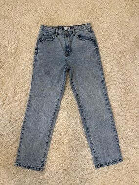 Kensie Light Blue Ultra High Rise Slim Straight Jeans